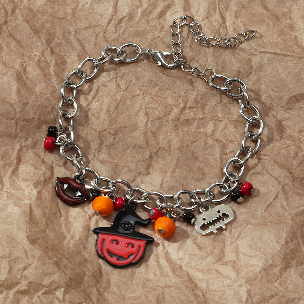 Lips Pumpkin Halloween Necklace