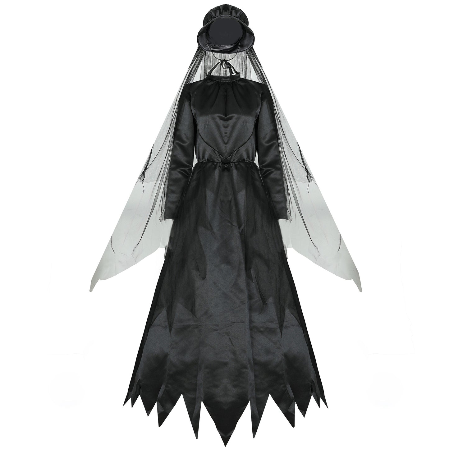 Scary Women's Cosplay Costumes Halloween Party Carnival Wedding Bride Dress Evil Ghost Vampire Anime Game Outfit Headwear
