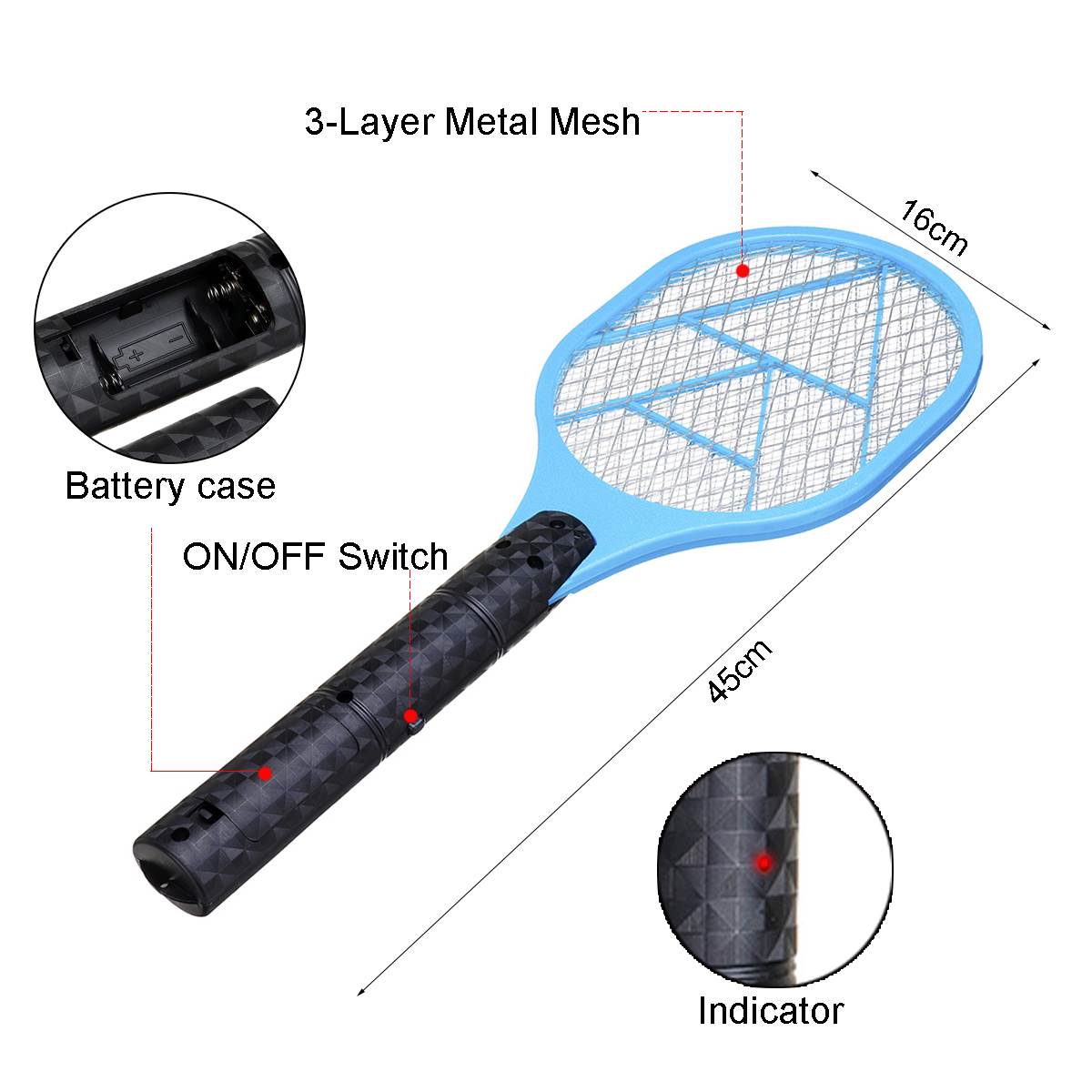 Battery type electric mosquito swatter