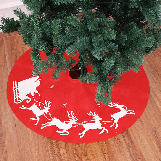 Christmas Elk Printing Christmas Tree Skirt Decoration Venue Props