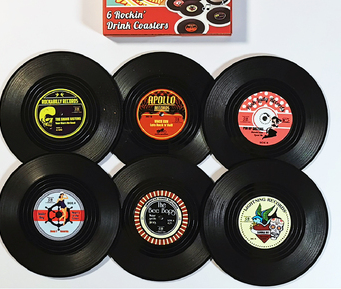 CreativeRetro Nostalgic Vinyl Record Round CD Music Coaster With Storage Seat Classic ROCKABILLY Rock