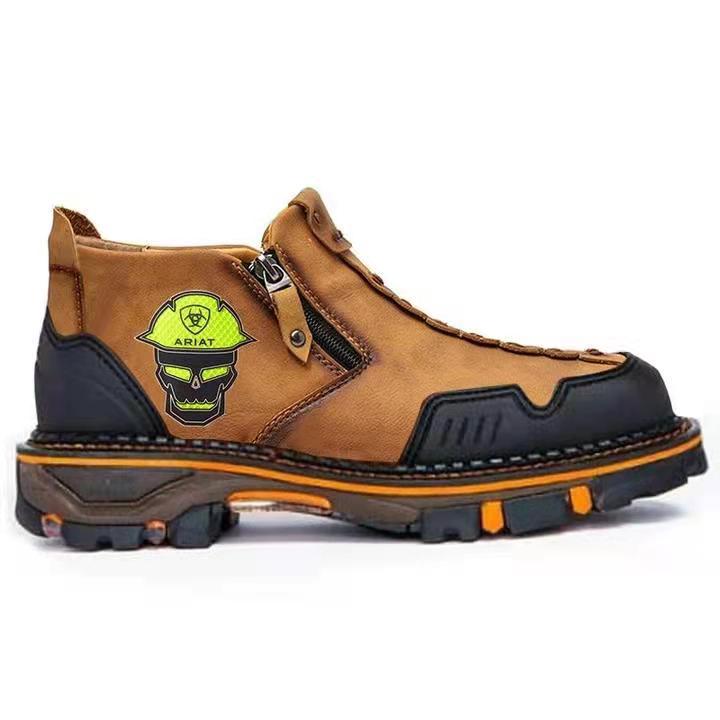 European And American Men's Short Boots Halloween Skull Shoes