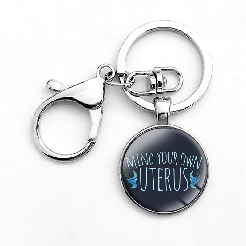 USA Abort The Court Glass Keychain With Clasp