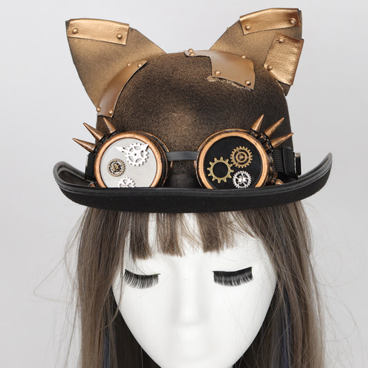 Steampunk Top Hat Halloween Cos Cat Ears