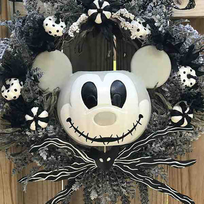 Halloween Pumpkin Head Wreath Door Decoration Hanging Flower Ring Day Decoration