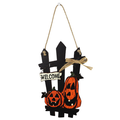Welcome Sign Garland Door Hanging Halloween Wooden Pumpkin