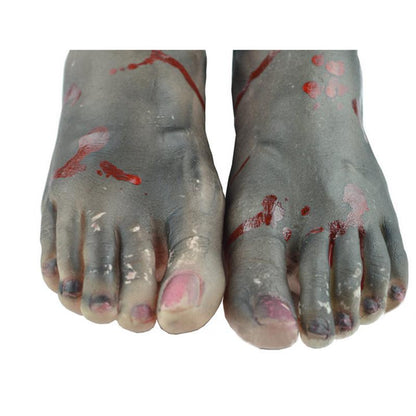 1 Pair Chopped Human Parts Scary Bloody Feet Halloween Party Decorations Prop Black Feet