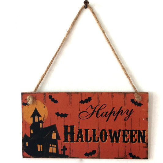 Wooden Halloween Ghost Festival Carnival Night Decoration Gift Hanging Board