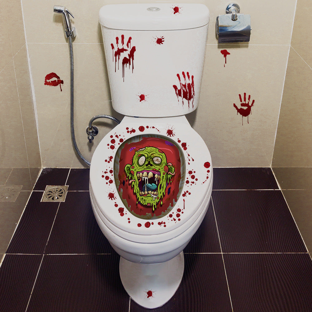 Halloween Series Theme Hotel Toilet Toilet Stickers
