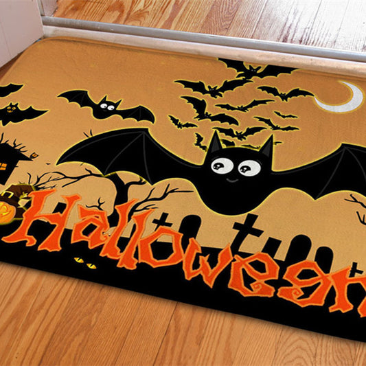 Halloween Ghost Bat Print Toilet Rug