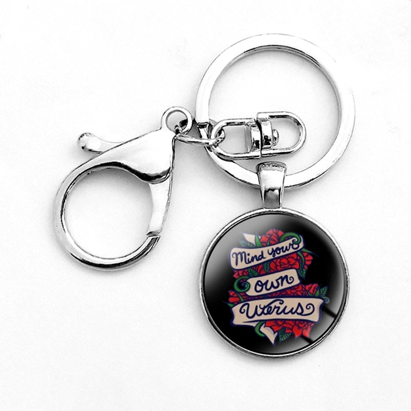 USA Abort The Court Glass Keychain With Clasp