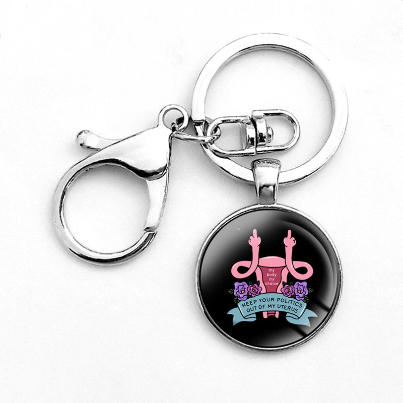 USA Abort The Court Glass Keychain With Clasp