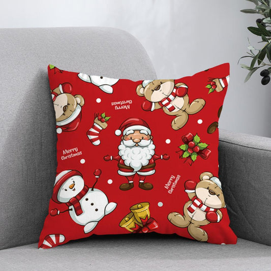 Home Christmas Print Pillow Cushion Cover