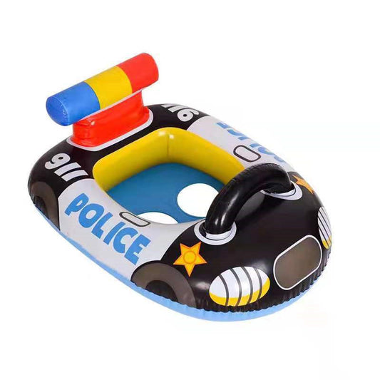 Children's New Swimming Ring PVC Inflatable Police Car Swimming Ring