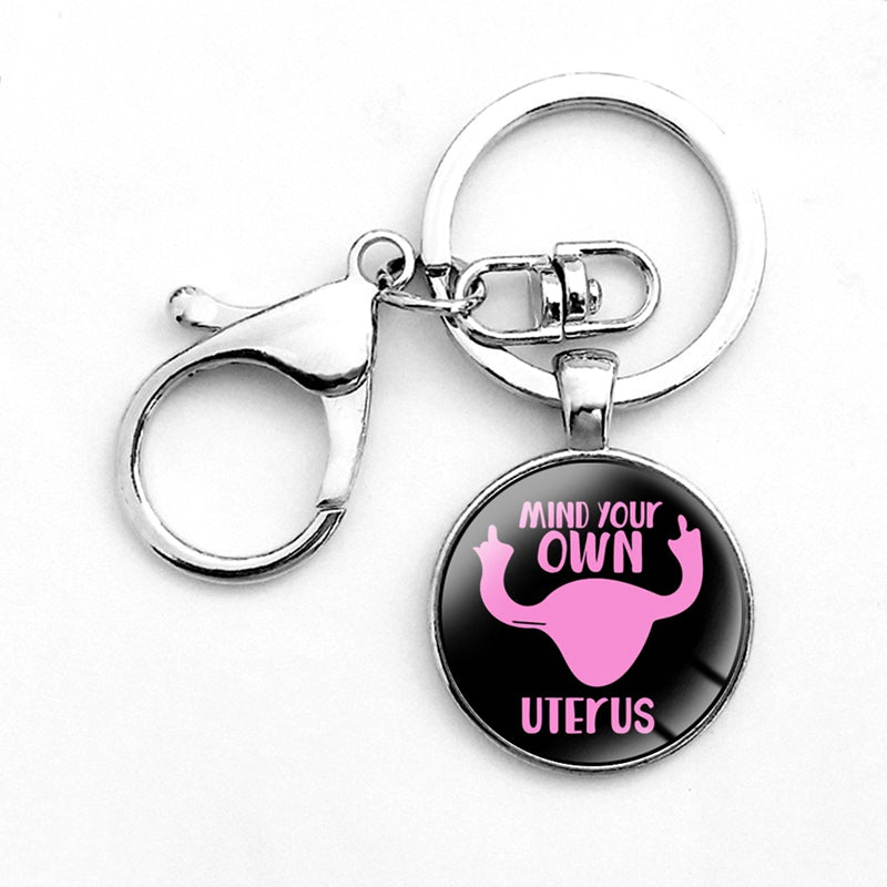 USA Abort The Court Glass Keychain With Clasp