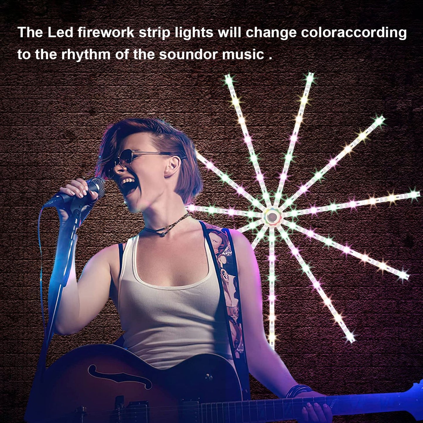 LED Illusion Fireworks Sound Drums Meteors