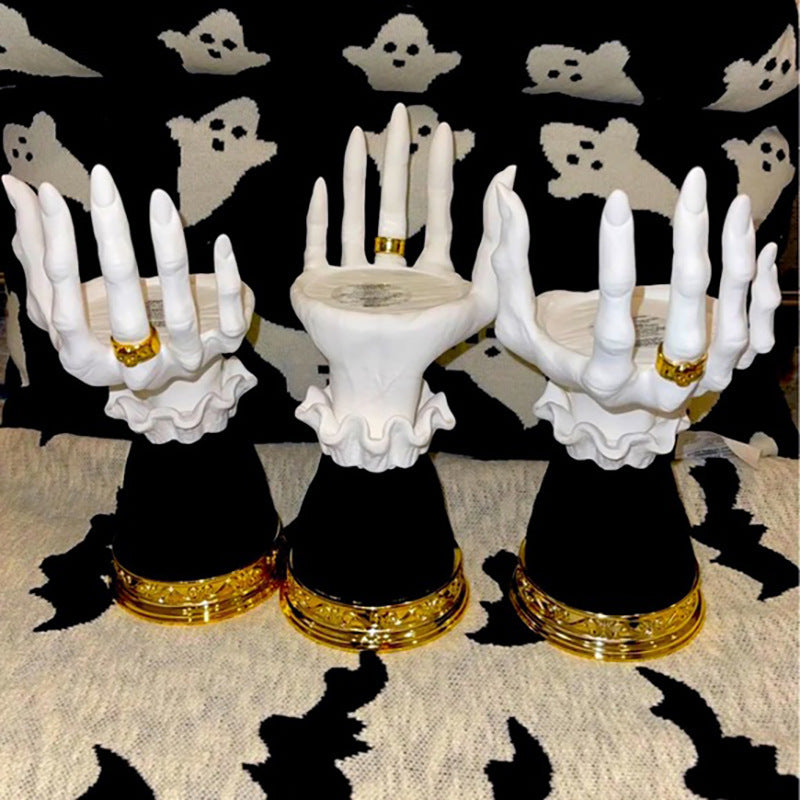 Halloween Palm Tray Candle Holder Halloween Witch Palm Candle Holder Decoration Home Decor