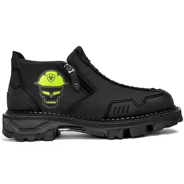 European And American Men's Short Boots Halloween Skull Shoes